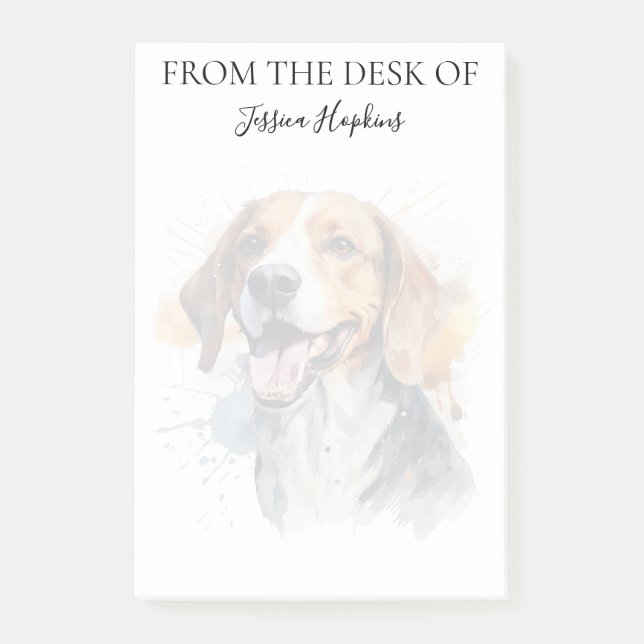 Monogrammerad hund för Beagle-älskare Post-it Block (Framsida)
