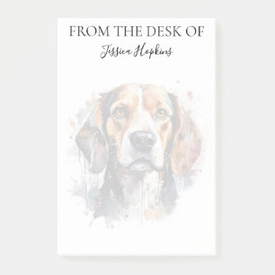 Monogrammerad hund för Beagle-älskare Post-it Block