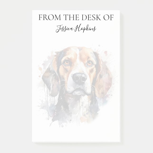 Monogrammerad hund för Beagle-älskare Post-it Block (Framsida)