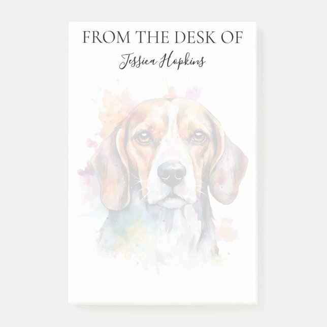 Monogrammerad hund för Beagle-älskare Post-it Block (Framsida)