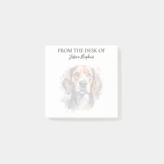 Monogrammerad hund för Beagle-älskare Post-it Block (Framsida)