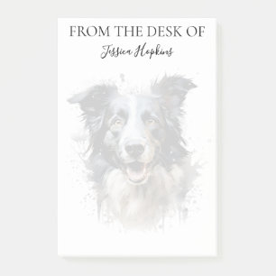 Monogrammerad hund för Border Collie-älskare Post-it Block