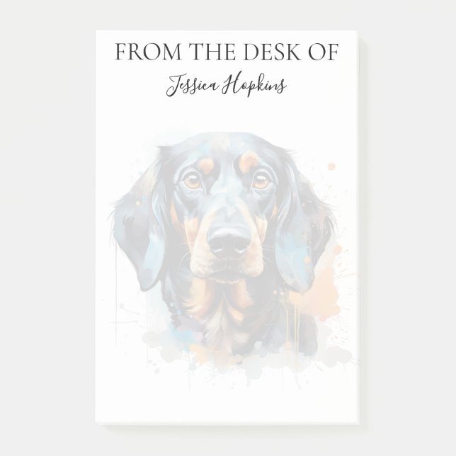 Monogrammerad hund för Dachshund-älskare Post-it Block (Framsida)