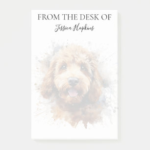 Monogrammerad hund för Labradoodle-älskare Post-it Block