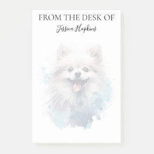 Monogrammerad hund för Pomeranian-älskare Post-it Block