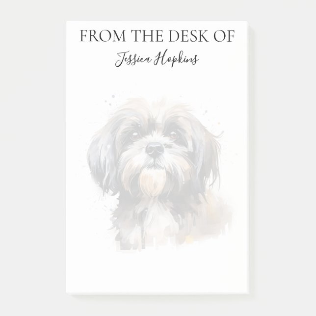 Monogrammerad hund för Shih Tzu-älskare Post-it Block (Framsida)