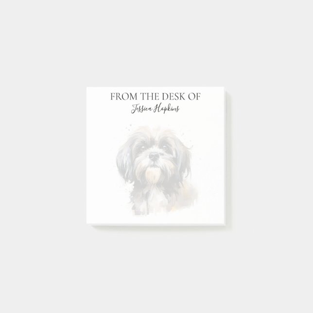 Monogrammerad hund för Shih Tzu-älskare Post-it Block (Framsida)