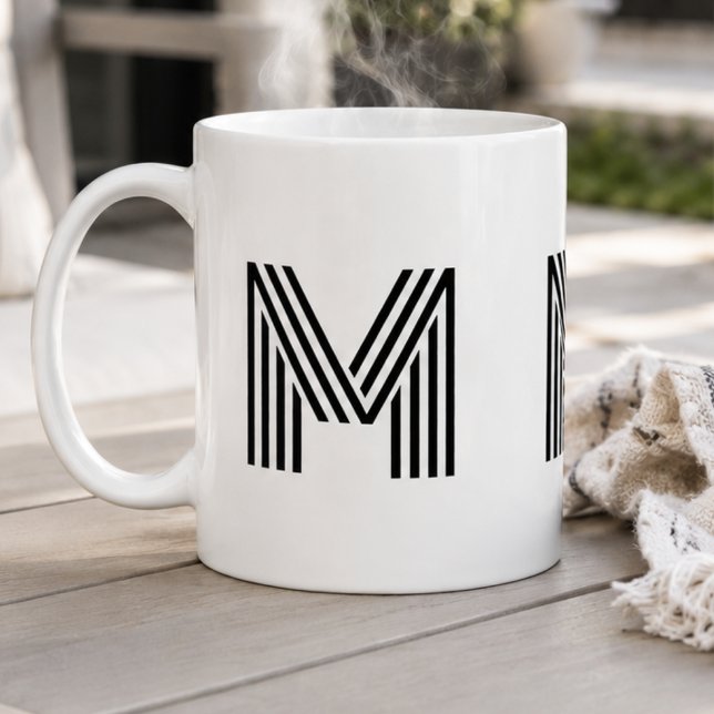 Monogrammerad Initial Enkel Minimalistisk Modern S Kaffemugg (Skapare uppladdad)