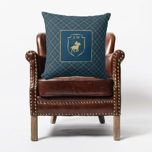 Monogrammerad Klassisk Tartanrutig Polotröja Eques Kudde