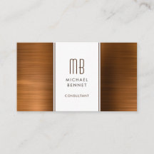 Monogrammerad Kopparbrun Metallisk Folie Konsult