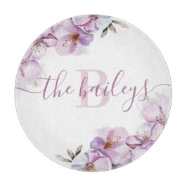 Monogrammerad körsbärsblomskärbräda