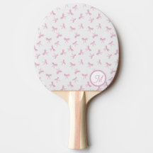 Monogrammerad krusig coquette rosa akvarellbåge