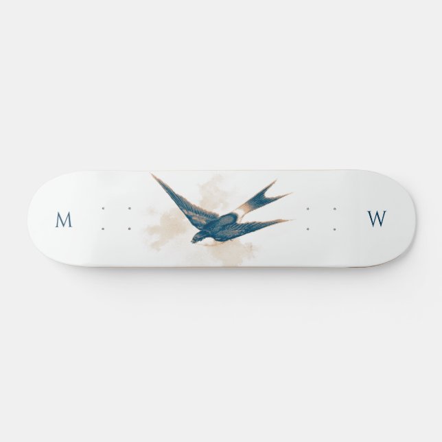 Monogrammerad Ladusvala Skateboard (Horz)