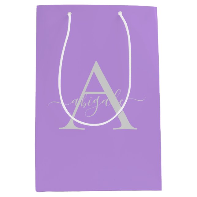 Monogrammerad Lavendel i Script | Minimalistisk El (Framsidan)