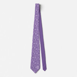 Monogrammerad lila barock bladscrollmönster slips