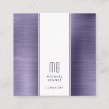 Monogrammerad Lila Metallisk Folie Konsult