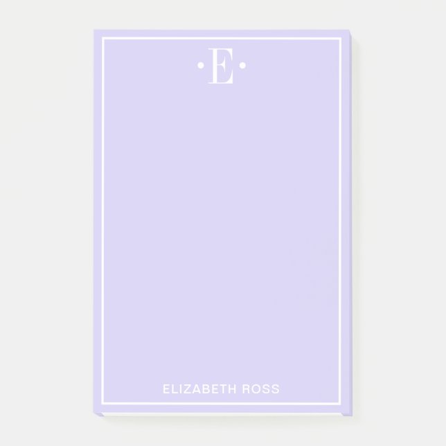 Monogrammerad lila post-it block (Framsida)