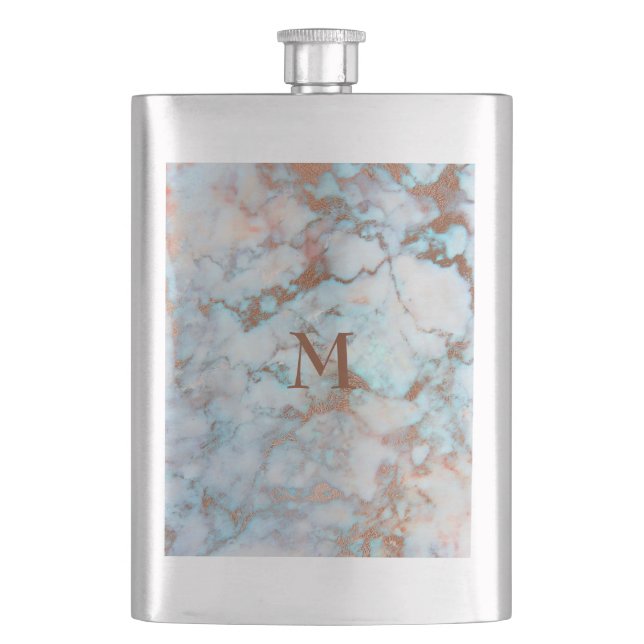 Monogrammerad marmorsten i pastellfärger fickplunta (Framsidan)