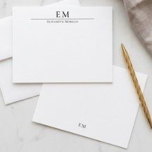 Monogrammerad Minimalistisk Elegant Enkel Svart Vi