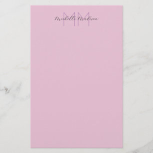 Monogrammerad modern handstil namn initialer brevpapper