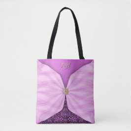 Monogrammerad Orchid Rosa Smyckes Textil Illusion  Tygkasse