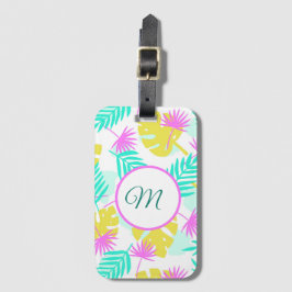 Monogrammerad Pastellparadis Bagagebricka