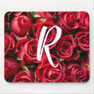 Monogrammerad Röda Rosor Musmattor Musmatta