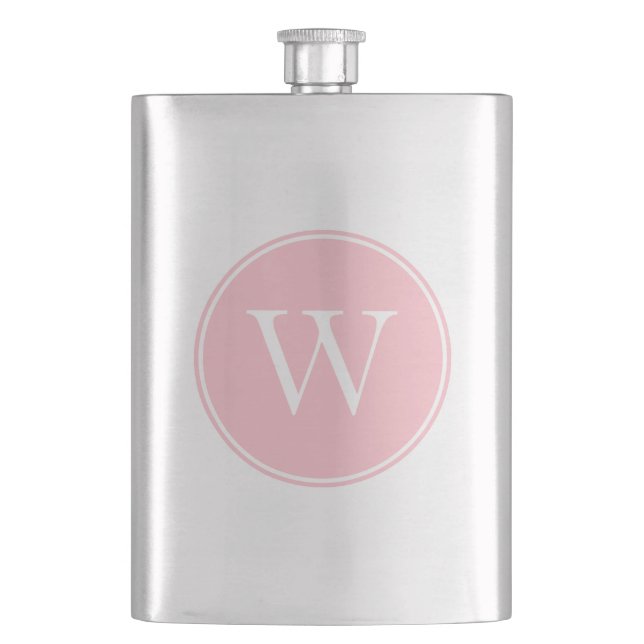 Monogrammerad rosa cirkel med ring fickplunta (Framsidan)