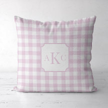 Monogrammerad rosa gingham-ruta