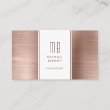 Monogrammerad Rosa Guld Metallisk Folie Konsult