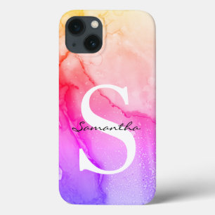 Monogrammerad Rosa Lila Akvarell 