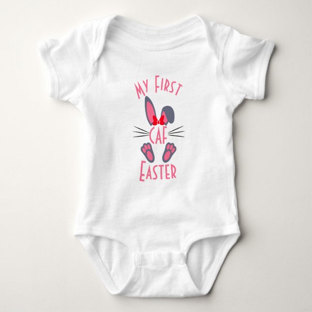 Monogrammerad Rosa Min Första Påsk T Shirt (Framsida)