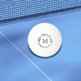 Monogrammerad Salvia Gröna Blad Grönska Krans Pingisboll