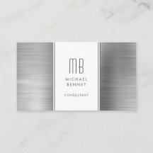 Monogrammerad Silvergrå Metallisk Folie Konsult