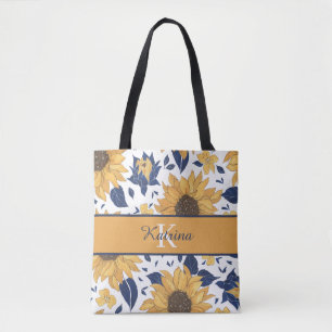 Monogrammerad solfjäderstotebag tygkasse