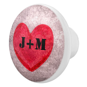 Monogrammerad Stonewashed Hjarta Knopp