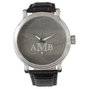 Monogrammerad Träliknande  Armbandsur