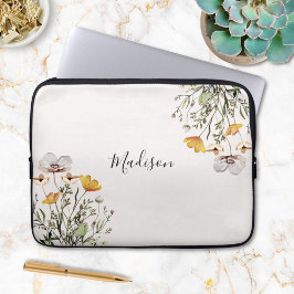 Monogrammerad vacker bukett med blommor laptop fodral