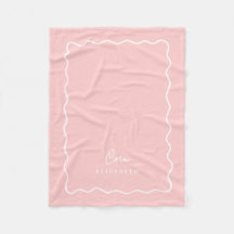 Monogrammerad vågig rosa kant