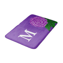 Monogrammerad Violett Blommig Akvarell Badrumsmatta