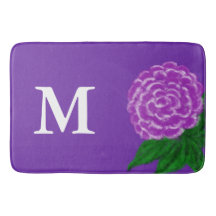 Monogrammerad Violett Blommig Akvarell