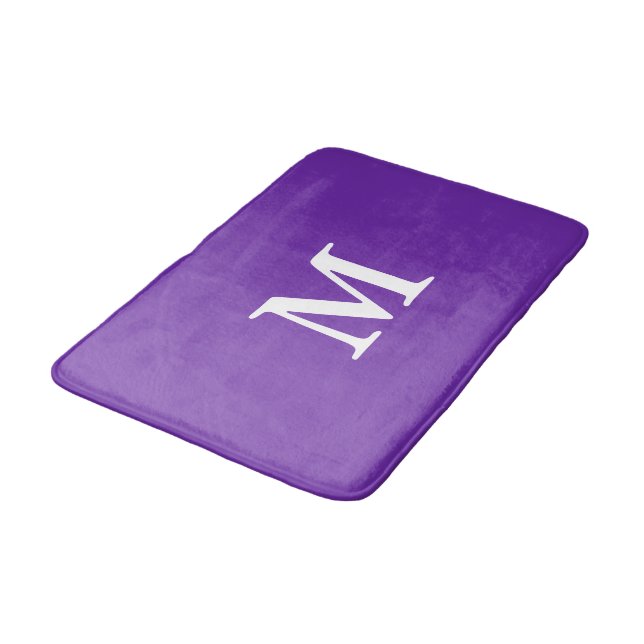 Monogrammerad Violett Lila Badrumsmatta (Vinklad)