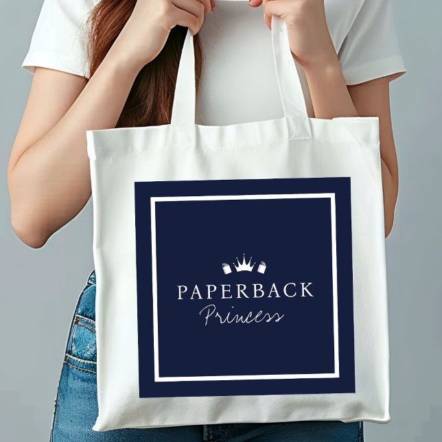 Monogrammerade Pappersbacksprinsessor Bokälskare Tygkasse (Skapare uppladdad)