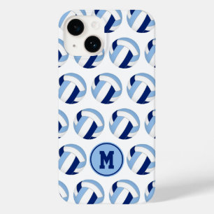 Monogrammerade vita volleybollar mönster