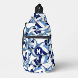 Monogrammerade vita volleybollar mönster
