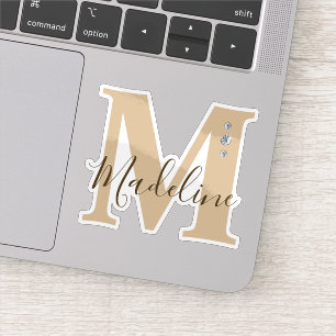 Monogrammerat Anpassat Namn Eleganta Falska Diaman Klistermärken