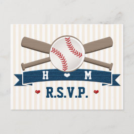 Monogrammerat basebollbröllop RSVP vykort