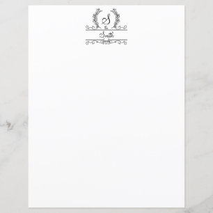 Monogrammerat Familjenamn Skript Brevpapper