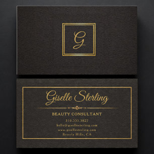 Monogrammerat Guld Svart Professionell Visitkort