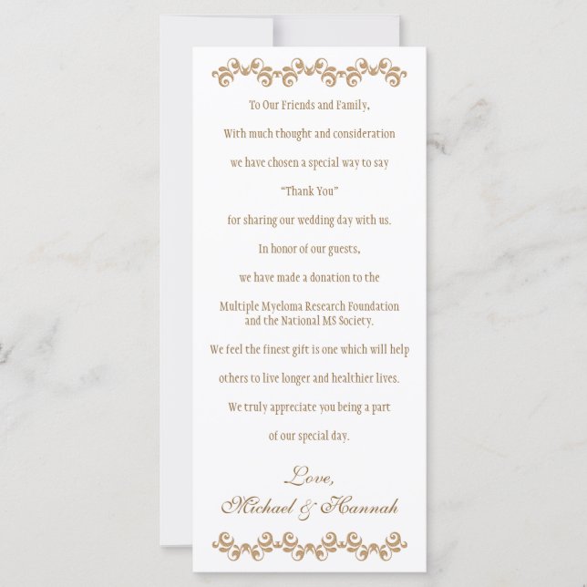 Monogrammerat Orange Guld Marockanskt Bröllops väl (Framsida)